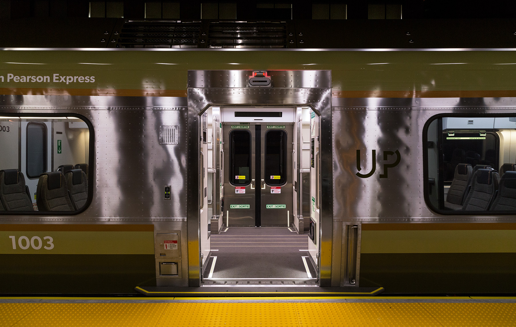 20150614. Preparing to board a shiny new UP Express train at Blo