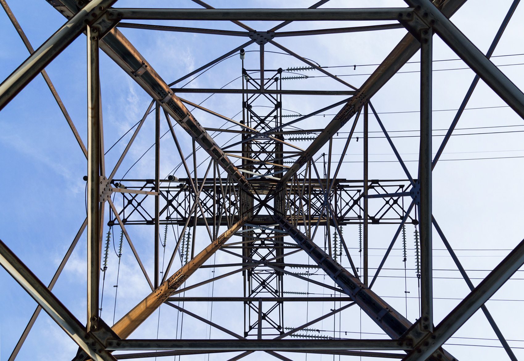 20160223. A transmission tower that changes the direction of pow