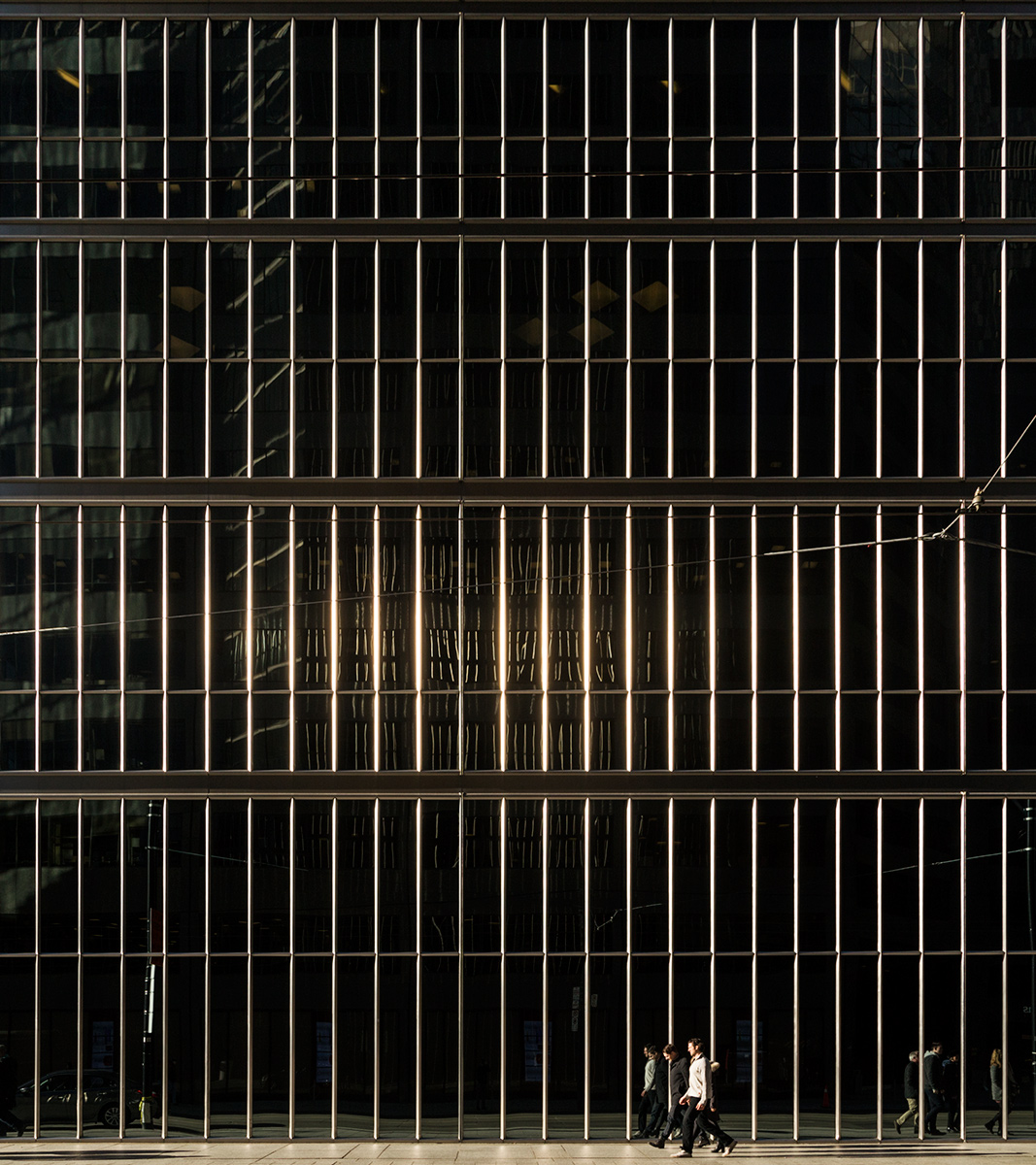 20160318. As the sun sets, Toronto's Sun Life Tower goes black a