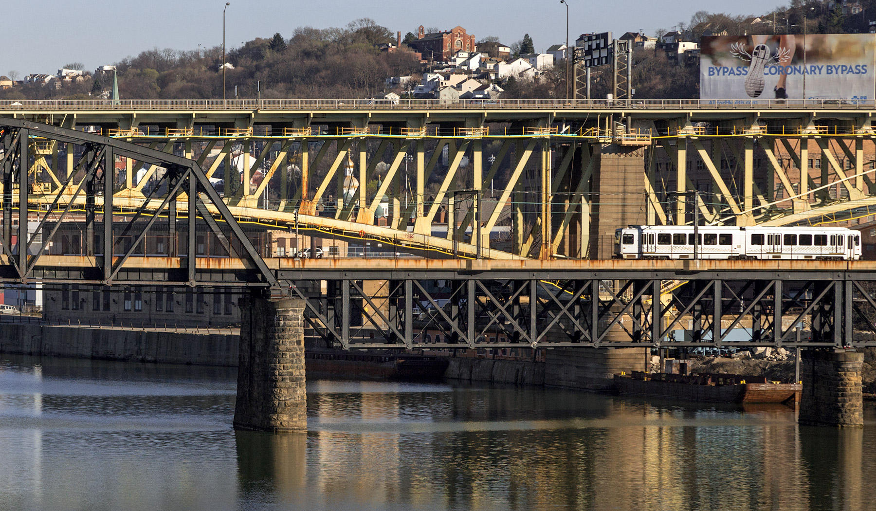 20160405. Crossing Pittsburgh's Monongahela River on a Port Auth