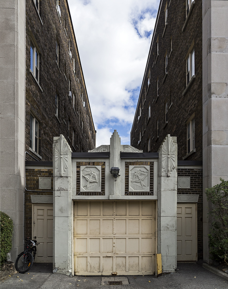 20161010. A 1931 Art Deco garage entrance to drive through at th