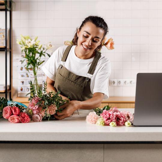 florist arranging flowers