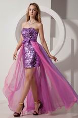 Ablaze Purple Sequin Sweet 16 High Low Design Skirt Dress