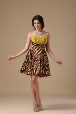 Designer Tiger Printed Fabric Sexy Sweet 16 Dress