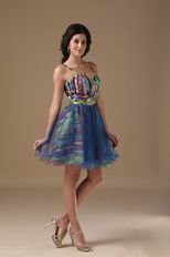 Contrast Color Sweet 16 Party Dress With Straps Skirt