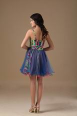 Contrast Color Sweet 16 Party Dress With Straps Skirt