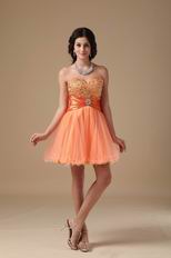 Sweetheart Orange Dresses For Sweet 16 Party Wear