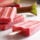 If you like strawberry rhubarb pie, you'll love these strawberry rhubarb popsicles. Sweet juicy strawberries plus sour rhubarb for a perfect summer treat!