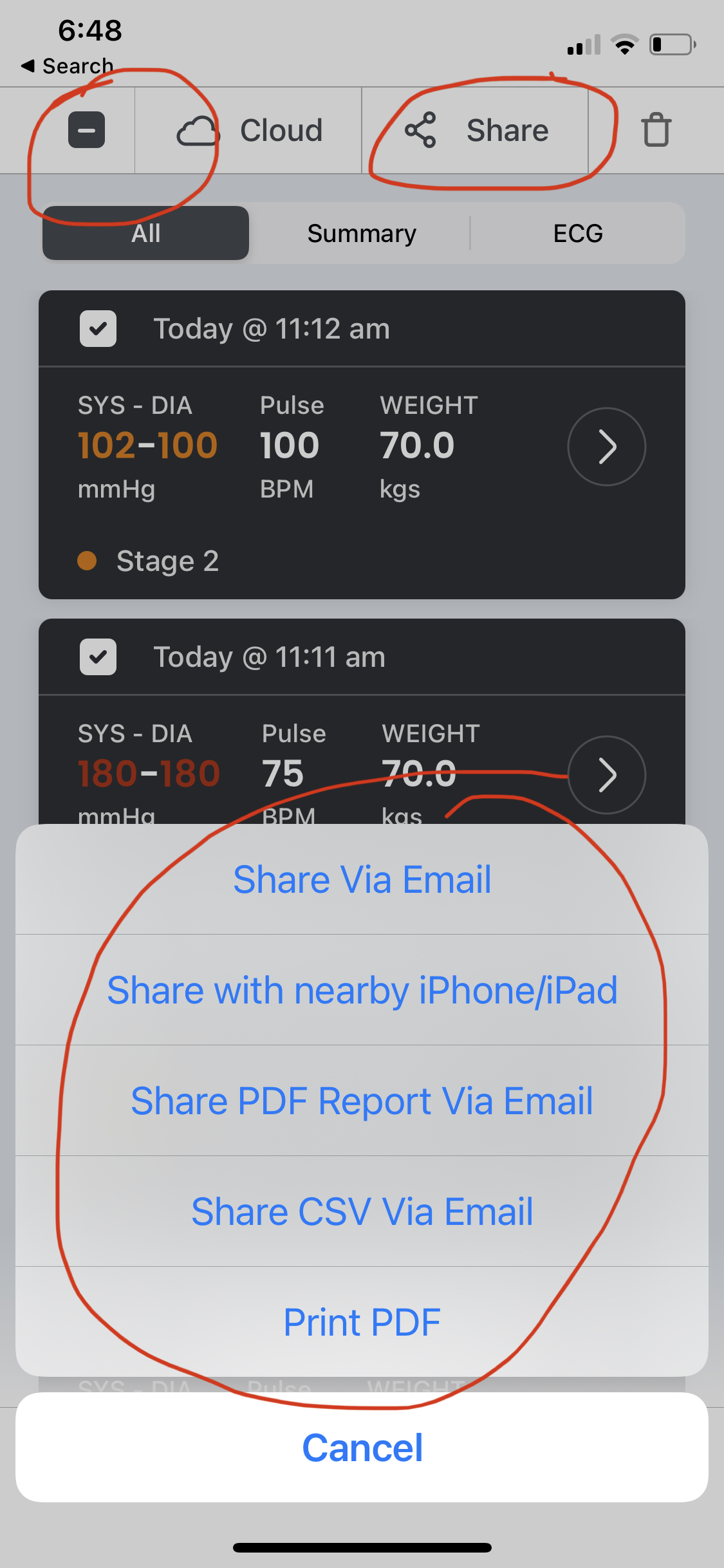 Share printable blood pressure log sheets  