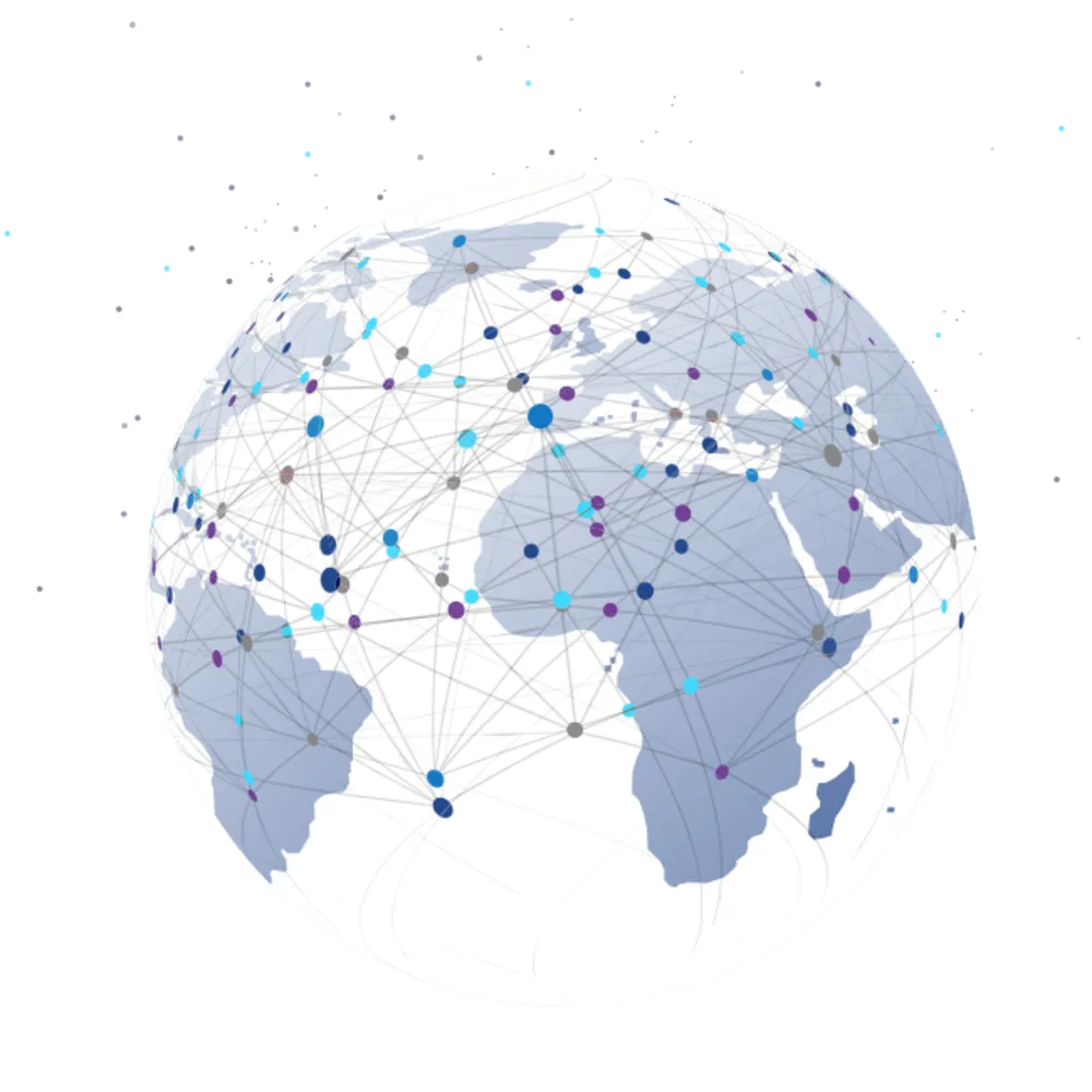 globe with dots