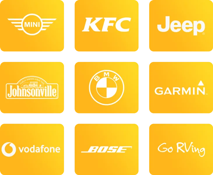 A grid showing the logos of companies that have had success with gumgum