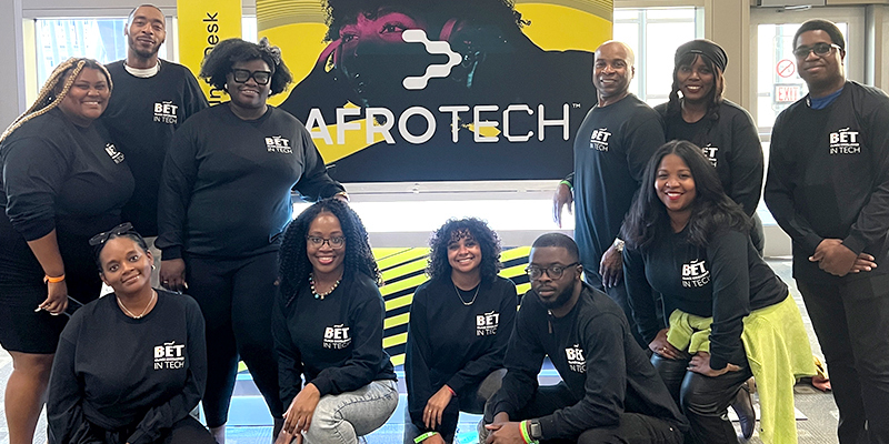 Alt Text: The GumGum Team at the AfroTech Conference at the Austin Convention Center 