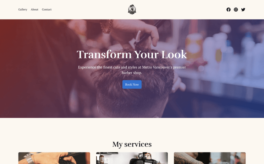Barber website example 
