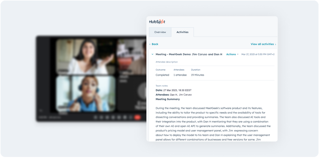 hubspot meeting notes