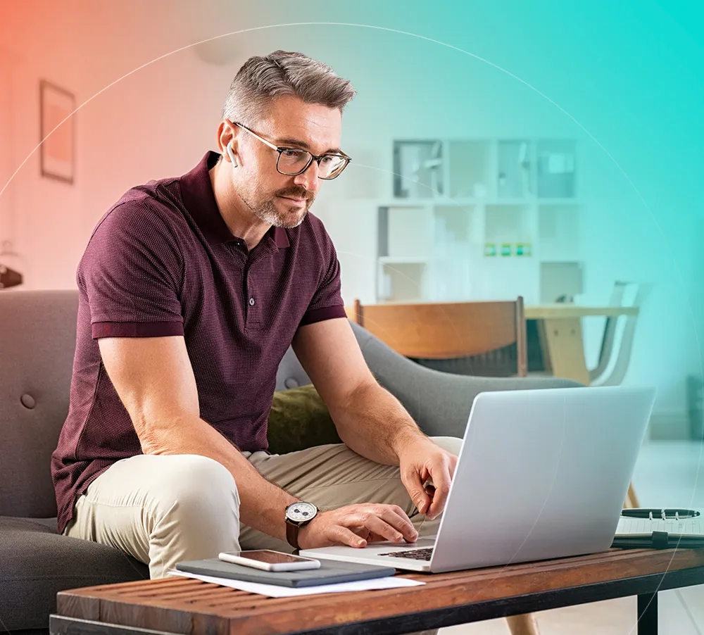 Person sitting at laptop