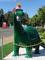 The Fairfield Sinclair Dinosaur wears a hat!