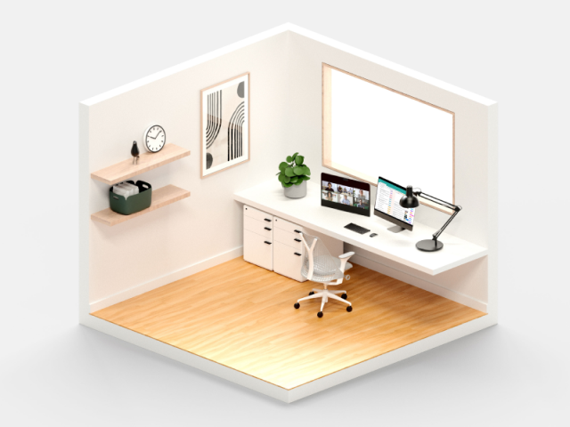 layout di un ufficio simulato