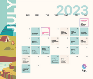 July  2024 social media holiday content calendar