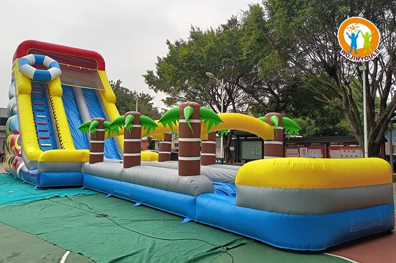 WS276 24ft Tall Dual Lane Inflatable Water Slide with Pool Set