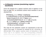 Arithmetic systems [emulating register machines]