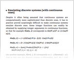 Emulating discrete systems [with continuous ones]