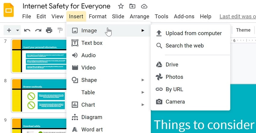 Add PDF to Google Slides as Image