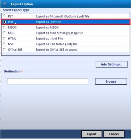 export eml in pdf format