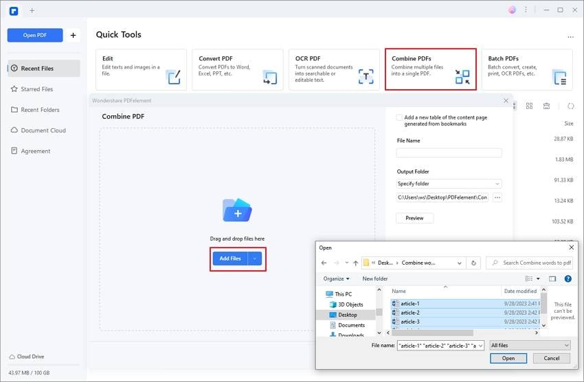 add multiple word to convert to one pdf