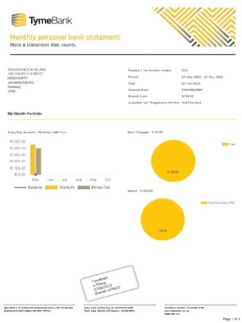 tyme bank statement