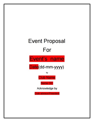 Event Proposal Template