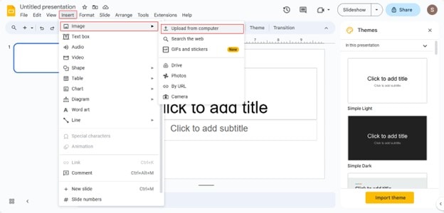 insert image in google slides