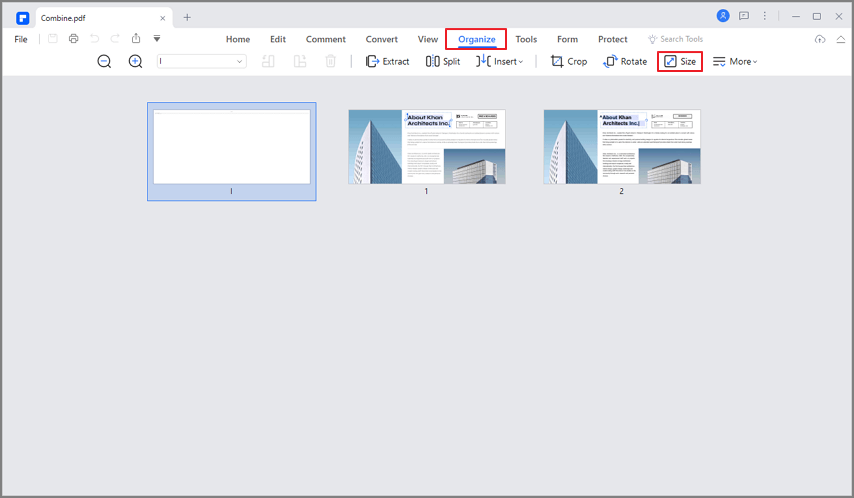 change pdf size