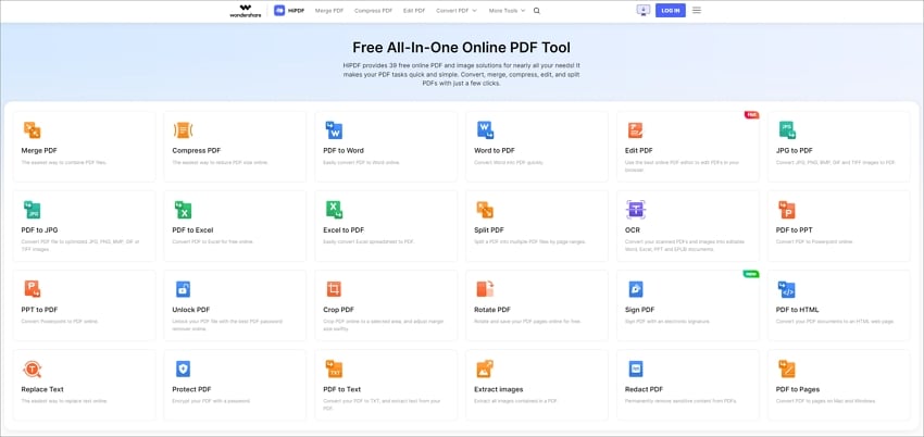 hipdf online pdf editor