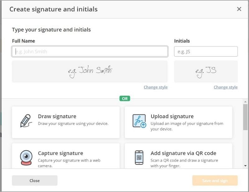 crear una firma en un relleno de pdf