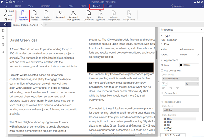 как скрыть текст в pdf документе