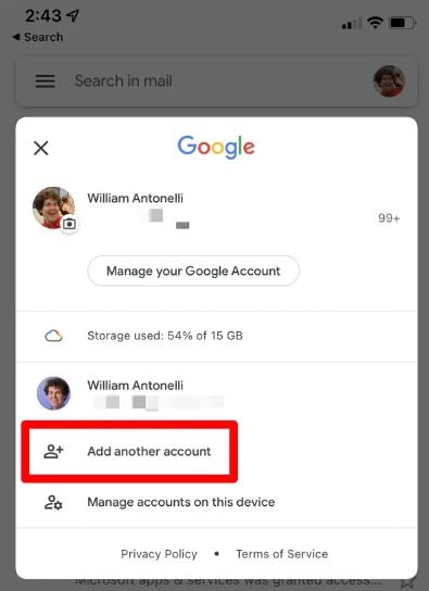 añadir cuentas en la aplicación gmail