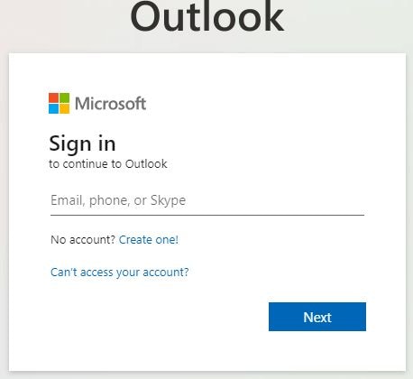 iniciar sesión en outlook