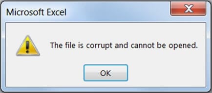 excel corrupt error message