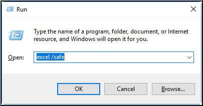 open excel program in safe mode
