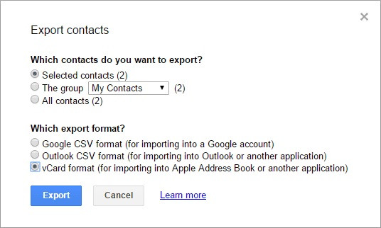 Exporter-contacts