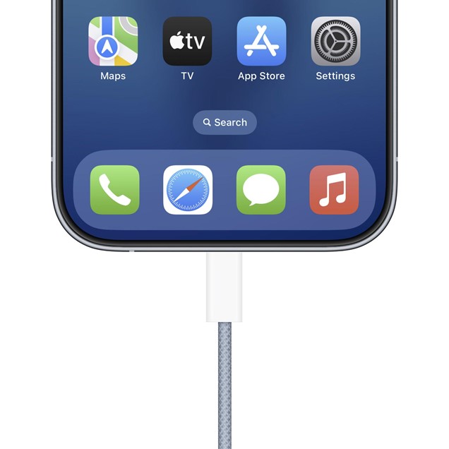  iphone 15 connecté à usb-c