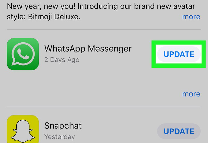 mettre à jour l'application whatsapp lorsque les appels sont indisponibles sur whatsapp