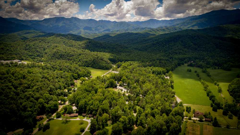 An aerial view of Campspot Awards winner Greenbrier campground