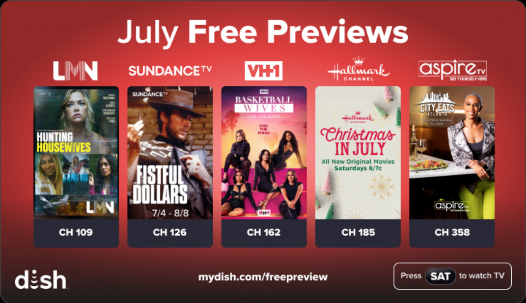 July Free Previews on DISH