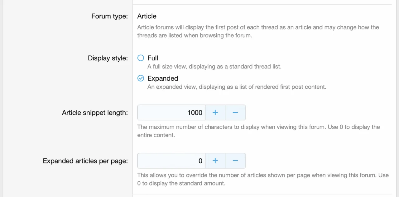 Article forum ACP options