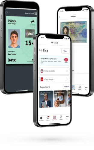 3 digital ID app screens