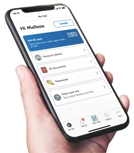 Yoti digital ID home screen on a smartphone