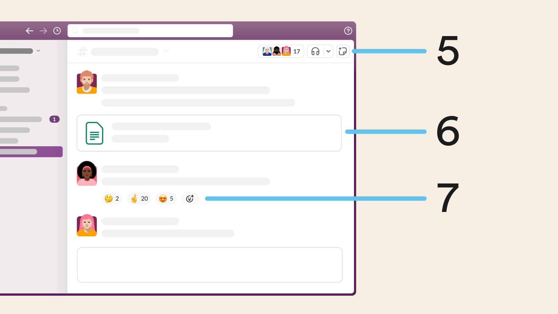 Ansicht eines Beispiel-Channels in Slack