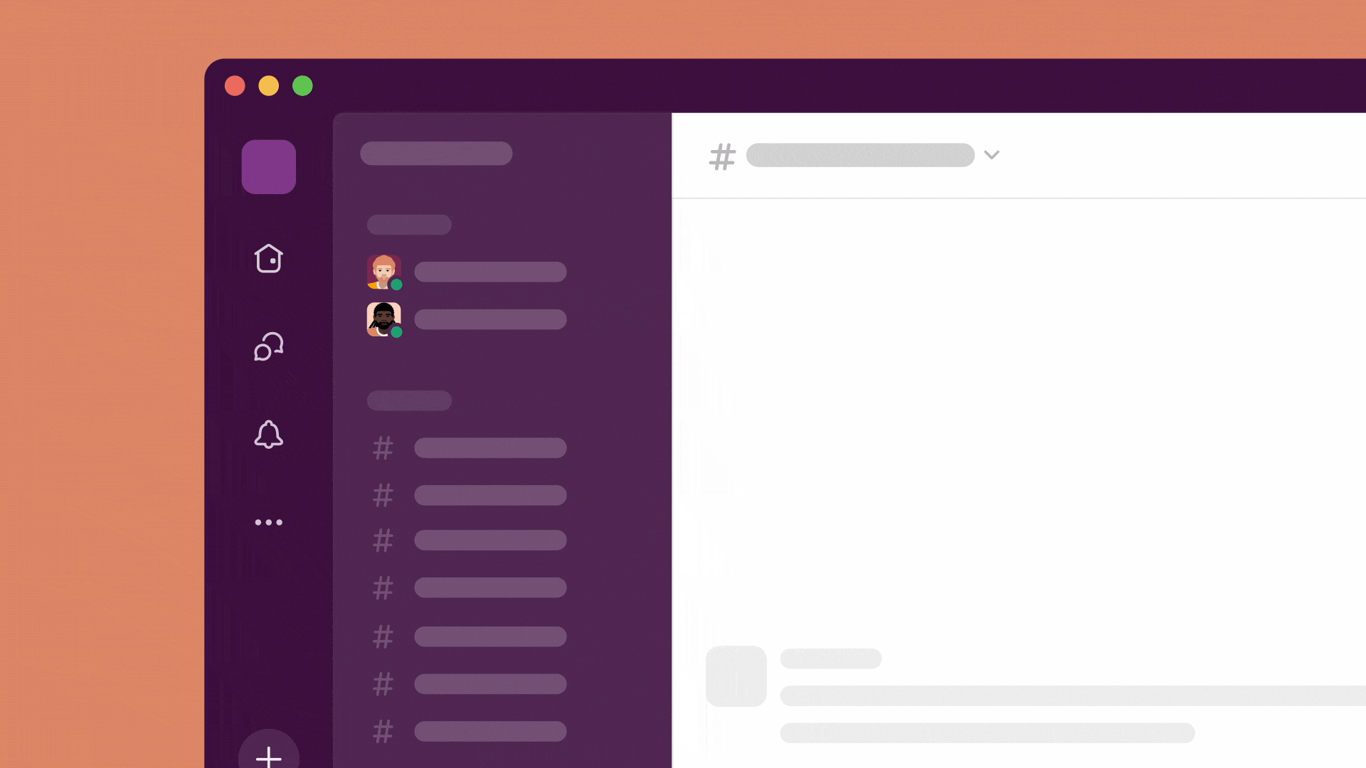 Organizzazione delle conversazioni nella barra laterale di Slack in sezioni personalizzate