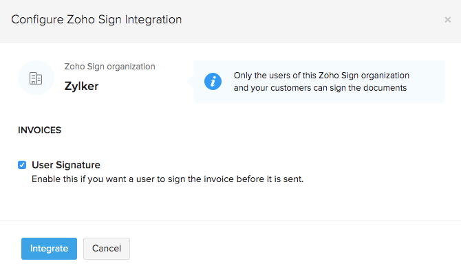 Zoho Sign configuration